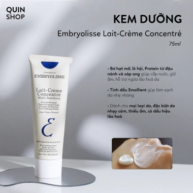 Kem Dưỡng Embryolisse Lait-Crème Concentré - Dưỡng ẩm, Làm Dịu Da, Giá Ưu Đãi 285.000₫ 9 Kem Dưỡng Embryolisse Lait-Crème Concentré - Dưỡng ẩm, Làm Dịu Da, Giá Ưu Đãi 285.000₫ 9