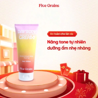 Kem dưỡng Five Grains trắng da Niacinamide và Alpha-Arbutin 200ml - Nâng tone ngày, chỉ 199.000₫
