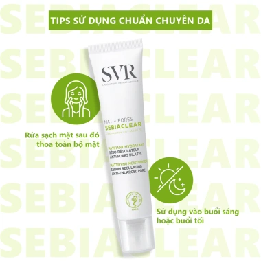 Kem dưỡng giảm mụn SVR Sebiaclear Mat+Pores 40ml Thông thoáng lỗ chân lông, kiềm dầu, chỉ 439.000đ