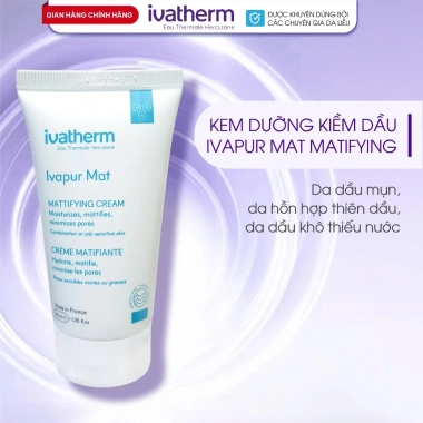 Kem dưỡng kiềm dầu da nhạy cảm, mụn Ivatherm Ivapur Mat Matifying Cream 40ml - Giá 784.000₫ 9 Kem dưỡng kiềm dầu da nhạy cảm, mụn Ivatherm Ivapur Mat Matifying Cream 40ml - Giá 784.000₫ 9
