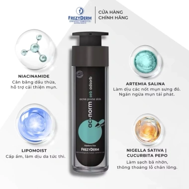 Kem dưỡng kiềm dầu Frezyderm Ac‑Norm Seb Adsorb 50ml - Kiểm soát dầu, giảm mụn 829.000₫ 2