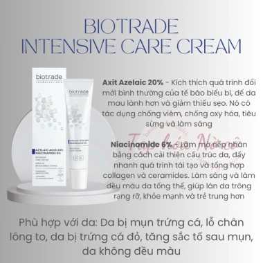 Kem dưỡng ngừa mụn Biotrade Intensive Care Cream 30ml - Loại bỏ sắc tố sau mụn, giảm thâm, giá 600.000 VND