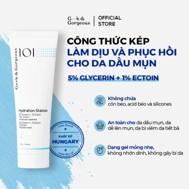 Kem Dưỡng Phục Hồi Gel Mỏng Nhẹ Geek&Gorgeous Hydration Station 50ml - Dưỡng ẩm sâu, chỉ 423k