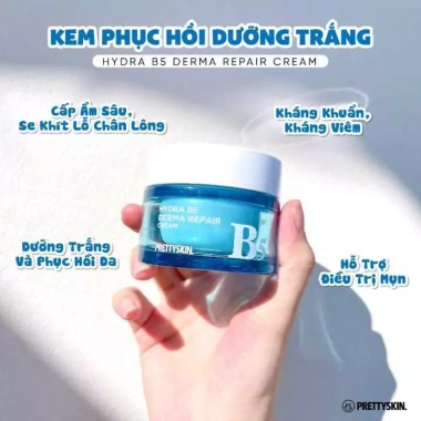 Kem Dưỡng Phục Hồi Trắng Da Pretty Skin Hydra B5 52ml - Da Sáng Rạng Ngời, Giá 400k