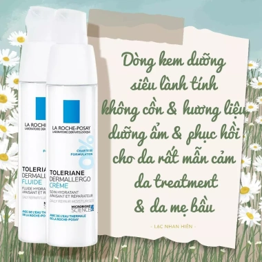 Kem dưỡng Posay Toleriane Dermallergo Creme và Fluid - Phục hồi da dị ứng, mẫn cảm, da mẹ bầu, giảm giá 750.000₫