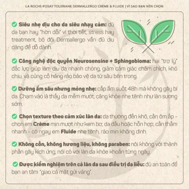 Kem dưỡng Posay Toleriane Dermallergo Creme và Fluid - Phục hồi da dị ứng, mẫn cảm, da mẹ bầu, giảm giá 750.000₫