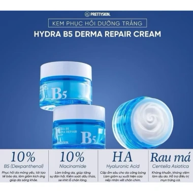 Kem dưỡng Prettyskin Hydra B5 Derma Repair 52ml Phục hồi, làm trắng da, chỉ 189.000₫