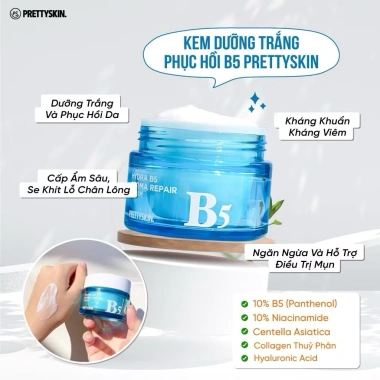 Kem dưỡng Prettyskin Hydra B5 Derma Repair 52ml Phục hồi, làm trắng da, chỉ 189.000₫