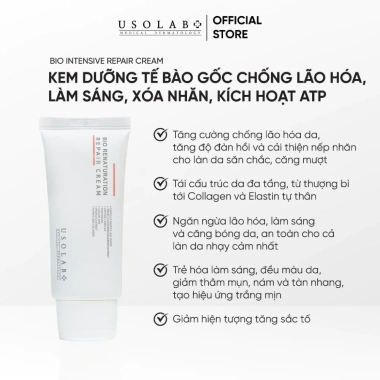 Kem dưỡng tế bào gốc Bio Intensive Repair Cream USOLAB 50ml - Phục hồi da, ngăn lão hoá, 850k