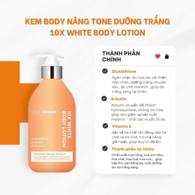 Kem Dưỡng Thể Senademar 10X White Body Lotion 300ml - Dưỡng trắng, cấp ẩm, phục hồi da săn chắc, giá 460.000 VND