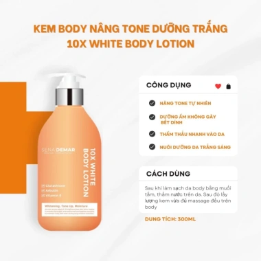 Kem Dưỡng Thể Senademar 10X White Body Lotion 300ml - Dưỡng trắng, cấp ẩm, phục hồi da săn chắc, giá 460.000 VND