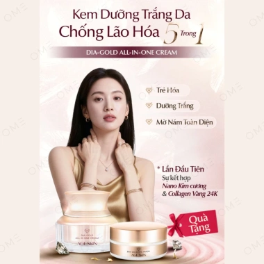Kem Dưỡng Trắng Da AGE SKIN DIA-GOLD 50ml - Chống Lão Hóa, Mờ Nám, Tăng Độ Đàn Hồi, 1,200,000 VND