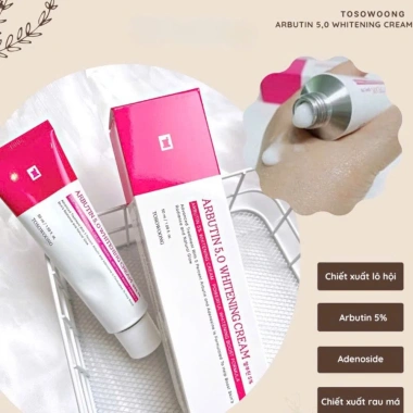Kem Dưỡng Trắng Da Arbutin 5% Tosowoong 50ml - Giảm thâm nám, đều màu da, phục hồi da - Chỉ 300.000₫