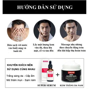 Kem dưỡng trắng da mặt nam ANHANH 173k - Dưỡng ẩm, giảm mụn, chống lão hóa, mờ thâm nám 6