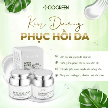 Kem dưỡng và phục hồi da GoGreen Detox Repair Cream Hàn Quốc 50g - Dưỡng ẩm sâu, tái tạo da hư tổn, giảm giá 18%