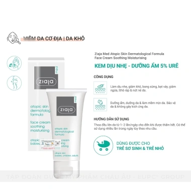 Kem Dưỡng Ziaja Med 5% Ure cho Da Atopic - Dưỡng ẩm chuyên khoa, giảm còn 342k