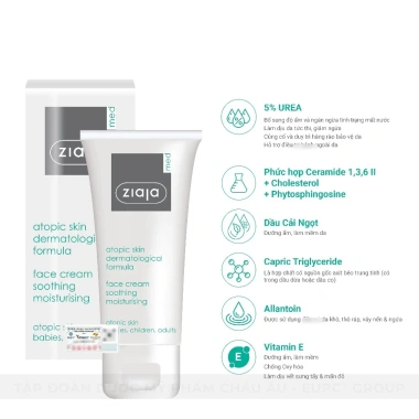 Kem Dưỡng Ziaja Med 5% Ure cho Da Atopic - Dưỡng ẩm chuyên khoa, giảm còn 342k