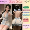 Kèm Găng Tay Cosplay Hầu Gái Xanh Trắng - Nhân Viên Bồi Bàn Gợi Cảm - 159.000đ