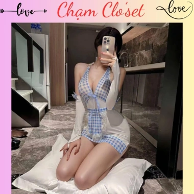 Kèm Găng Tay Cosplay Hầu Gái Xanh Trắng - Nhân Viên Bồi Bàn Gợi Cảm - 159.000đ 7 Kèm Găng Tay Cosplay Hầu Gái Xanh Trắng - Nhân Viên Bồi Bàn Gợi Cảm - 159.000đ 7