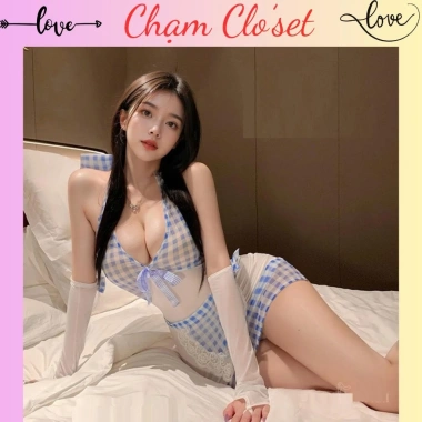 Kèm Găng Tay Cosplay Hầu Gái Xanh Trắng - Nhân Viên Bồi Bàn Gợi Cảm - 159.000đ 9 Kèm Găng Tay Cosplay Hầu Gái Xanh Trắng - Nhân Viên Bồi Bàn Gợi Cảm - 159.000đ 9