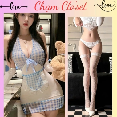 Kèm Găng Tay Cosplay Hầu Gái Xanh Trắng - Nhân Viên Bồi Bàn Gợi Cảm - 159.000đ 10 Kèm Găng Tay Cosplay Hầu Gái Xanh Trắng - Nhân Viên Bồi Bàn Gợi Cảm - 159.000đ 10