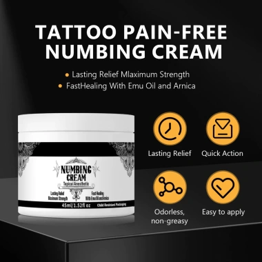 Kem gây mê Tattoo 45ml không đau, dưỡng ẩm nhẹ, làm dịu lâu dài, khóa da 6 Kem gây mê Tattoo 45ml không đau, dưỡng ẩm nhẹ, làm dịu lâu dài, khóa da 6