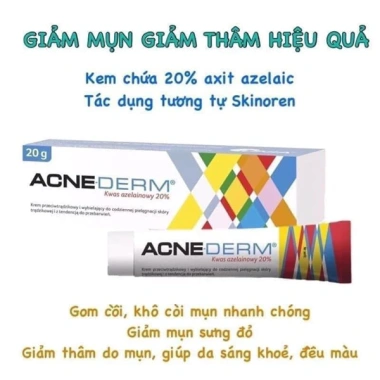 Kem giảm mụn Acne Derm 20% Azelaic Acid 20g - Mờ thâm, trắng sáng da, 160.000đ 2 Kem giảm mụn Acne Derm 20% Azelaic Acid 20g - Mờ thâm, trắng sáng da, 160.000đ 2
