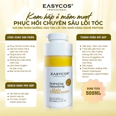 Kem Hấp Phục Hồi Chuyên Sâu EASYCOS 500ml - Dưỡng tóc khô xơ, tóc mềm mượt, chỉ 250k 5