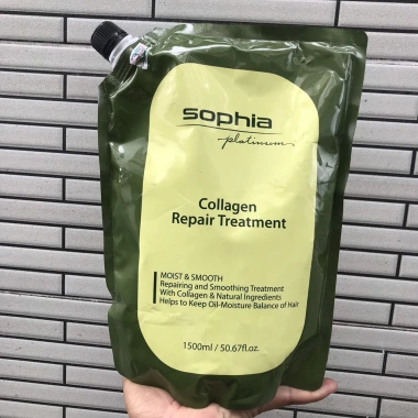 Kem hấp ủ tóc Collagen Sophia Platium 450-1.500ml chính hãng Hàn Quốc - Phục hồi tóc hư tổn, khô xơ, chẻ ngọn, 389k