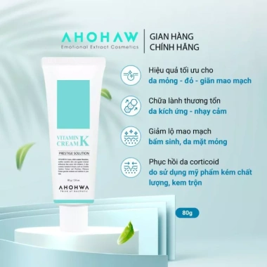 Kem K Giảm Mỏng Đỏ Ahohaw 12-80g Dưỡng Phục Hồi Da, Giảm Kích Ứng, Hỗ Trợ Tổn Thương - Giá 280.000 VNĐ 7