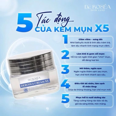 KEM MỤN Creamx5 10g Giảm mụn giảm thâm nhanh công thức mới BS Hoa giá 295.000 VND