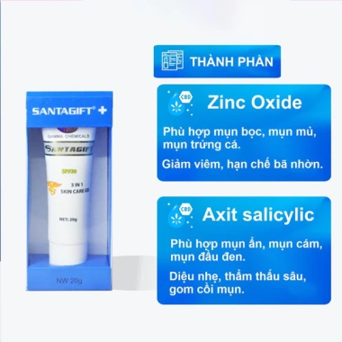 Kem Mụn SANTAGIFT 20g - Trắng Sáng, Ức Chế Sắc Tố, Chống Nắng, Giá 109.865₫
