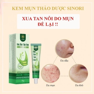Kem mụn thảo dược Sinori 15g – Loại bỏ thâm mụn, làm mờ sẹo, tẩy tế bào chết