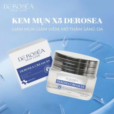 Kem Mụn X5 De‑Rosea Mới - Giảm Sưng Viêm, Dành Cho Tuổi Dậy Thì & Mụn Nội Tiết, Giá 288k