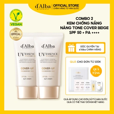 Kem Nắng Tone Up Waterfull Alba Official 50ml*2 Cover Beige - Dưỡng ẩm, SPF, Giá 968k