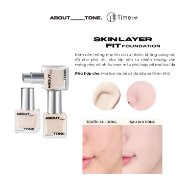 Kem Nền ABOUT TONE Skin Layer Fit Foundation Mỏng Nhẹ Tự Nhiên Che Phủ Tốt Lâu Trôi 30ml - 235k 2