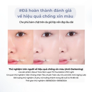 Kem Nền ABOUT TONE Skin Layer Fit Foundation Mỏng Nhẹ Tự Nhiên Che Phủ Tốt Lâu Trôi 30ml - 235k 5