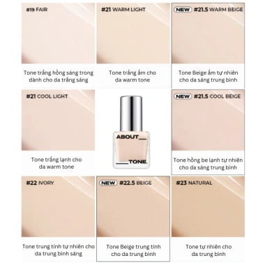 Kem Nền ABOUT TONE Skin Layer Fit Foundation Mỏng Nhẹ Tự Nhiên Che Phủ Tốt Lâu Trôi 30ml - 235k 6