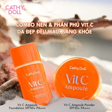 Kem Nền Chống Nắng Cathy Doll SPF50+ PA+++ 30g, Sáng Da, Mờ Thâm, Che Phủ Tốt, Vitamin C Ampoule - Giá 139k 6