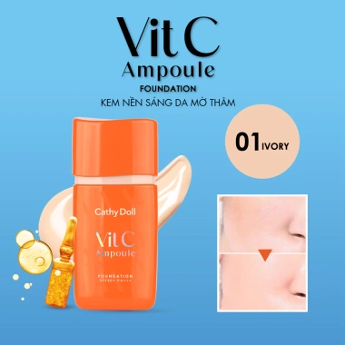 Kem Nền Chống Nắng Cathy Doll SPF50+ PA+++ 30g, Sáng Da, Mờ Thâm, Che Phủ Tốt, Vitamin C Ampoule - Giá 139k 9