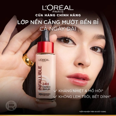 Kem nền serum 24h căng mướt L'Oreal Paris Infallible 1% Hyaluronic Acid – Tự nhiên, 30ml, chỉ 339k 8