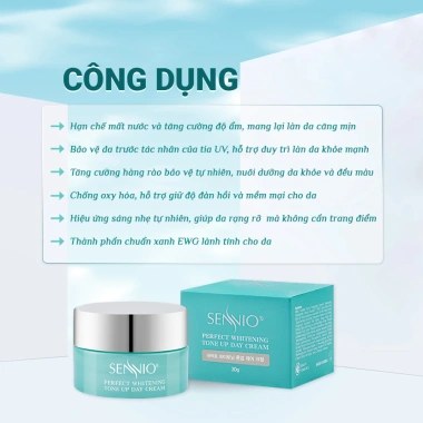 Kem Ngày Tái Sinh Sennio Perfect Whitening 30g – Da căng bóng, phục hồi, ưu đãi giảm giá