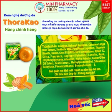 Kem Nghệ THORAKAO Dưỡng Da Mụn Ngăn Ngừa và Giảm Vết Thâm 7g - Giá 50.500đ - Minpharmacy 4 Kem Nghệ THORAKAO Dưỡng Da Mụn Ngăn Ngừa và Giảm Vết Thâm 7g - Giá 50.500đ - Minpharmacy 4