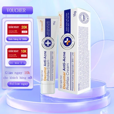 Kem Ngừa Mụn Decumar Anti-Acne ProMax 15g Giảm sưng viêm, mờ thâm sẹo - 142.100 VND Kem Ngừa Mụn Decumar Anti-Acne ProMax 15g Giảm sưng viêm, mờ thâm sẹo - 142.100 VND