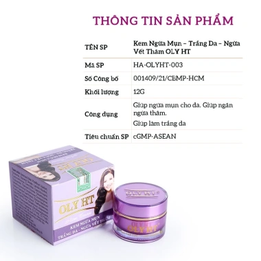 Kem ngừa mụn OLY HT 25g - Trắng da, ngừa vết thâm, chính hãng Long Phụng Khang, giảm giá 22% 3