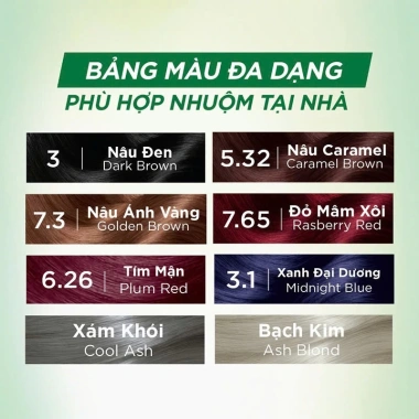 Kem Nhuộm Tóc Garnier Color Naturals – Giá 79.000đ, màu bền, không amoni, dưỡng tóc 4