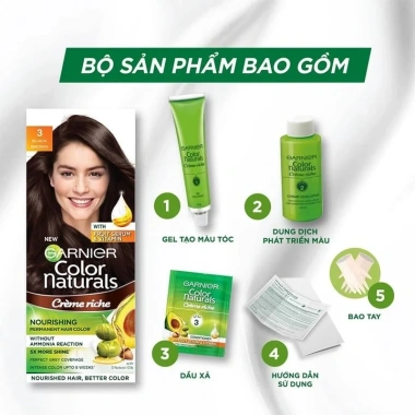 Kem Nhuộm Tóc Garnier Color Naturals – Giá 79.000đ, màu bền, không amoni, dưỡng tóc 5
