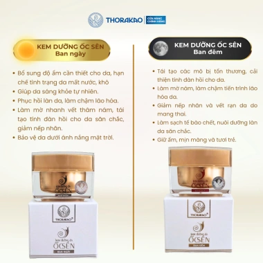 Kem Ốc Sên Thorakao 30g Ngày Đêm – Tái Tạo Da, Dưỡng Trắng, Ngừa Lão Hóa, Giá 280.000₫