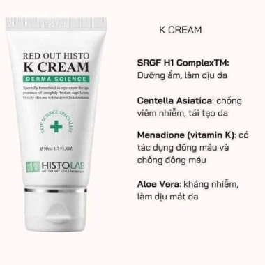 Kem phục hồi dưỡng ẩm K HISTOLAB Red Out Histo K Cream 50ml: Giảm mụn, làm sáng da, giá ưu đãi 703.560 VND