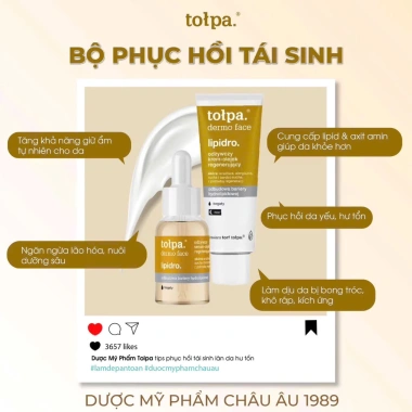 Kem Phục Hồi Tái Sinh Lipidro TOLPA 40g Dưỡng ẩm sâu tái sinh da giảm giá 18% chỉ 419.000đ 5 Kem Phục Hồi Tái Sinh Lipidro TOLPA 40g Dưỡng ẩm sâu tái sinh da giảm giá 18% chỉ 419.000đ 5